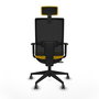 Piqueras y Crespo Chaise de Bureau Horna Traslack Jaune et Noire
