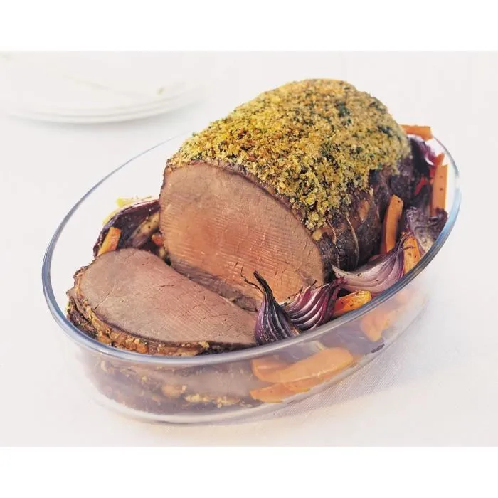 Pyrex 1450038 - Plat à four en verre borosilicate oval, 35x24 cm - Résiste aux chocs thermiques (-40°C à 300°C), lave-vaisselle, anti-rayures, 10 ans garantie