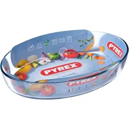 Pyrex 1450038 - Plat à four en verre borosilicate oval, 35x24 cm - Résiste aux chocs thermiques (-40°C à 300°C), lave-vaisselle, anti-rayures, 10 ans garantie