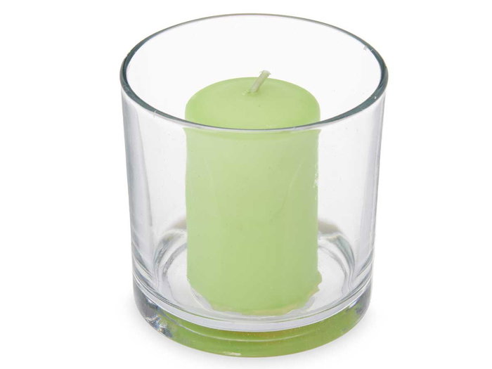 Acorde Porte-bougie Taco Bougie Jasmin 10x10x10 cm Vert (Set de 6)