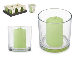 Acorde Porte-bougie Taco Bougie Jasmin 10x10x10 cm Vert (Set de 6)