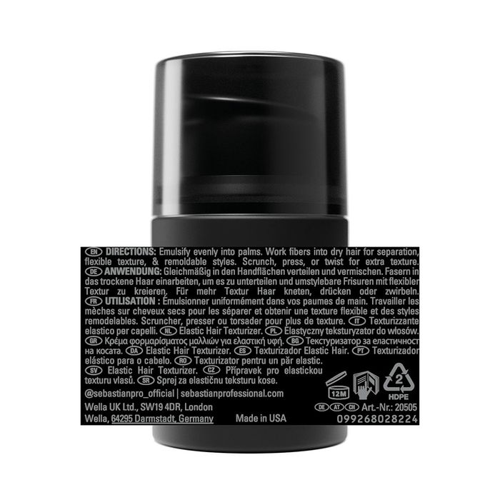 Sebastian Professional MICROWEB FIBER - Texturisant capillaire à fixation légère pour définition et mouvement naturel - 45 ml