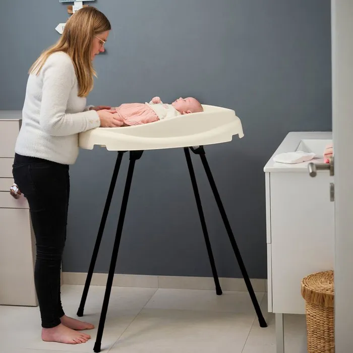 Thermobaby VASCO - Table à langer bébé pliable avec matelas lavable, fabrication française, blanc