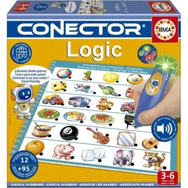 Educa Conector Logic Jeu Éducatif Livre avec Stylo Lumineux et Sonore, 90 Questions 12 Thèmes, Pour Enfants Dès 3 Ans