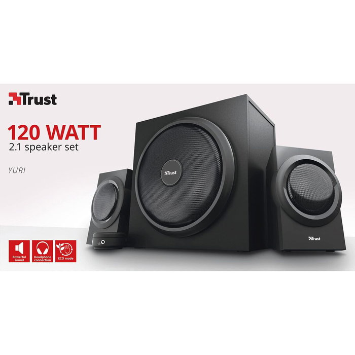 Haut-parleurs de PC Trust Yuri Noir 120 W