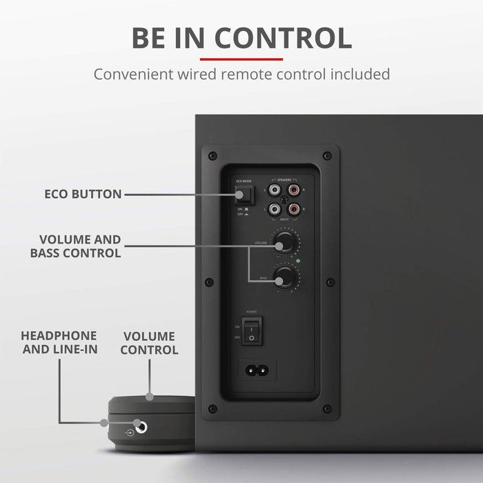 Haut-parleurs de PC Trust Yuri Noir 120 W