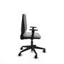 Chaise Elche Contact permament de base Tissu Gris clair Base pyramidale noire Accoudoir 1D Sans appui-tête Roulettes 65mm nylon