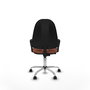 PIQUERAS Y CRESPO Chaise de bureau Algarra, tissu marron, base chromée