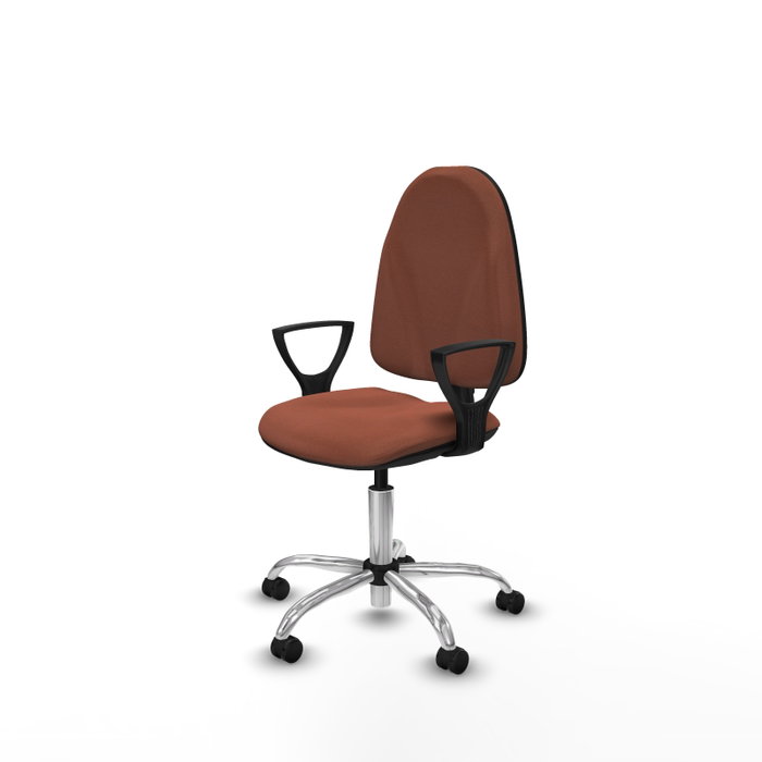 PIQUERAS Y CRESPO Chaise de bureau Algarra, tissu marron, base chromée PIQUERAS Y CRESPO Chaise de bureau Algarra, tissu marron, base chromée