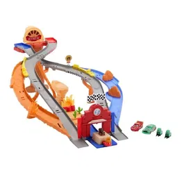 Cars JFL57 - Piste de Course Rescue Road avec 4 Véhicules, Lightning McQueen et Chick - Disney Pixar - Jeu de Société Enfant 4 Ans et Plus