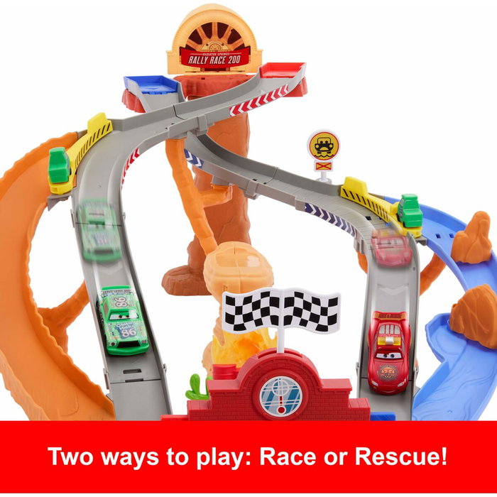 Mattel Cars Piste de Course Rescue Road - Coffret de quatre véhicules Disney Pixar Cars
