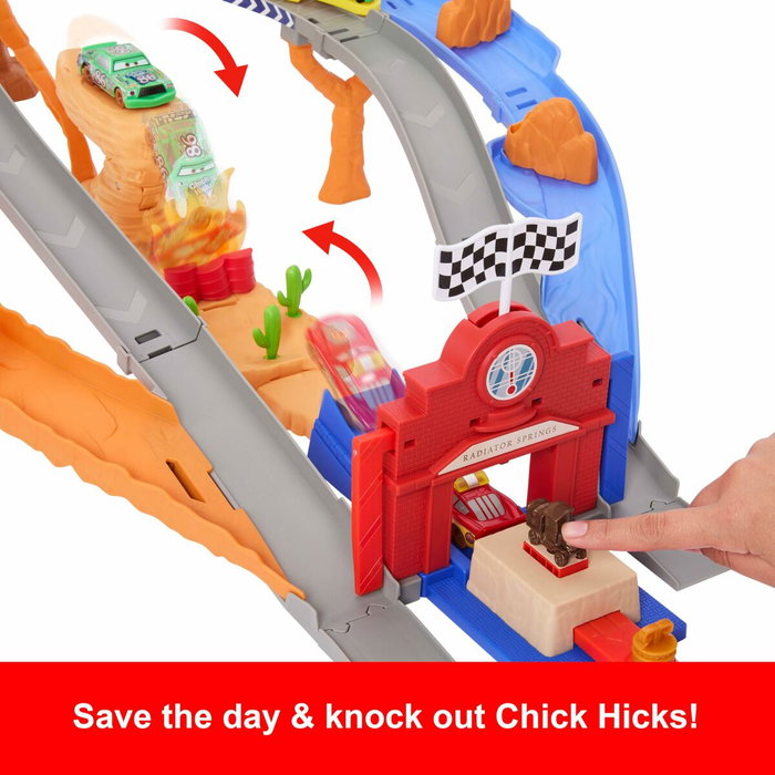 Mattel Cars Piste de Course Rescue Road - Coffret de quatre véhicules Disney Pixar Cars