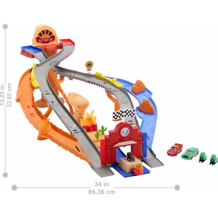 Mattel Cars Piste de Course Rescue Road - Coffret de quatre véhicules Disney Pixar Cars