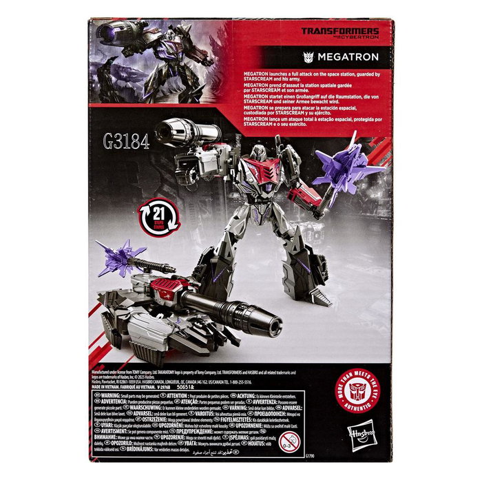 Hasbro Transformers Studio Series MTMTE Collection Figurine Megatron War for Cybertron 16,5 cm avec canon et masse
