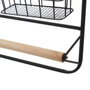 BigBuy Home Porte-rouleaux de Cuisine Noir Naturel Fer