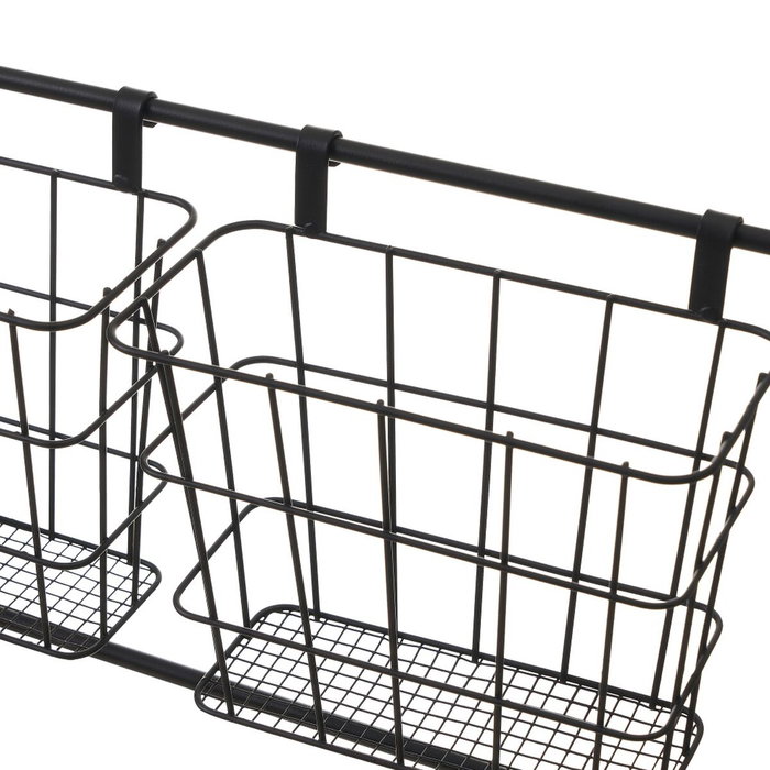BigBuy Home Porte-rouleaux de Cuisine Noir Naturel Fer