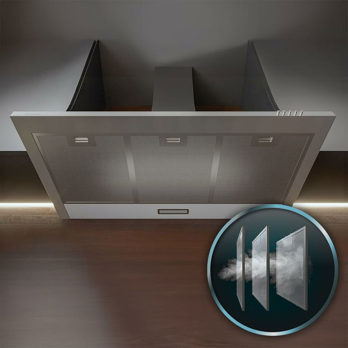 Hotte standard Cecotec Bolero Flux PM 903500 Inox B Acier 90 x 46,5 cm