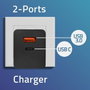 Qoltec Chargeur mural 52382 Noir 100 W