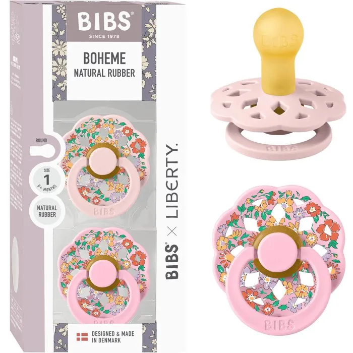 Bibs Sucette BIBS x Liberty Boheme Blossom Mix Taille 1 en Caoutchouc Naturel - Pack de 2 Bibs Sucette BIBS x Liberty Boheme Blossom Mix Taille 1 en Caoutchouc Naturel - Pack de 2