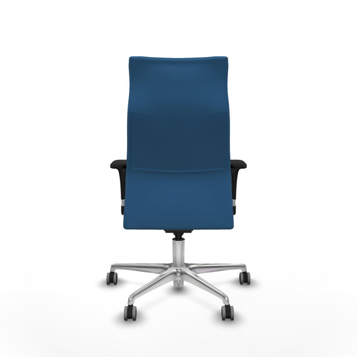 Piqueras Y Crespo Sillón Albacete Bleu clair, mécanisme synchrone, base aluminium, bras 1D, roues 65 mm parqué