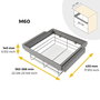 Emuca Kit tiroir en fil métallique et rack ajustable Quartz pour armoires, glissières extension totale et à fermeture douce, Module 60cm, Finition Titane