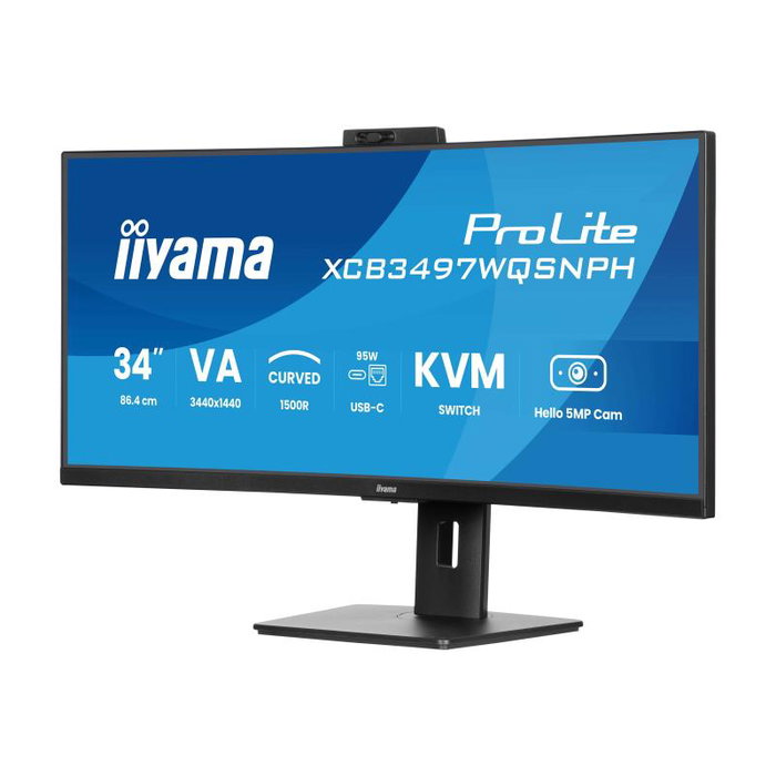 iiyama ProLite XCB3497WQSNPH-B1 Moniteur Incurvé 34 pouces UWQHD 120Hz USB-C Dock