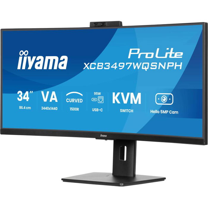 iiyama ProLite XCB3497WQSNPH-B1 Moniteur Incurvé 34 pouces UWQHD 120Hz USB-C Dock