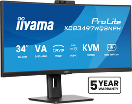 IIYAMA Pro Lite XCB3497WQSNPH-B1 - Écran PC Gaming 34" incurvé UWQHD 144 Hz FreeSync Premium HDR400 Dalle VA (Noir)