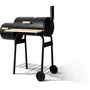 Cookingbox Fumoir au charbon acier deux foyers cylindriques poignées bois cheminée verticale 104x53.5x114.5 cm