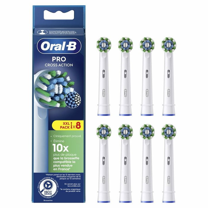 Braun Oral-B Cross Action - Pack de 8 brossettes avec filaments en X Braun Oral-B Cross Action - Pack de 8 brossettes avec filaments en X