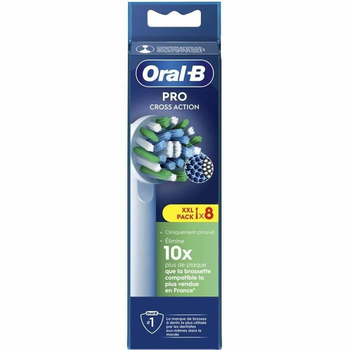 Braun Oral-B Cross Action - Pack de 8 brossettes avec filaments en X Braun Oral-B Cross Action - Pack de 8 brossettes avec filaments en X
