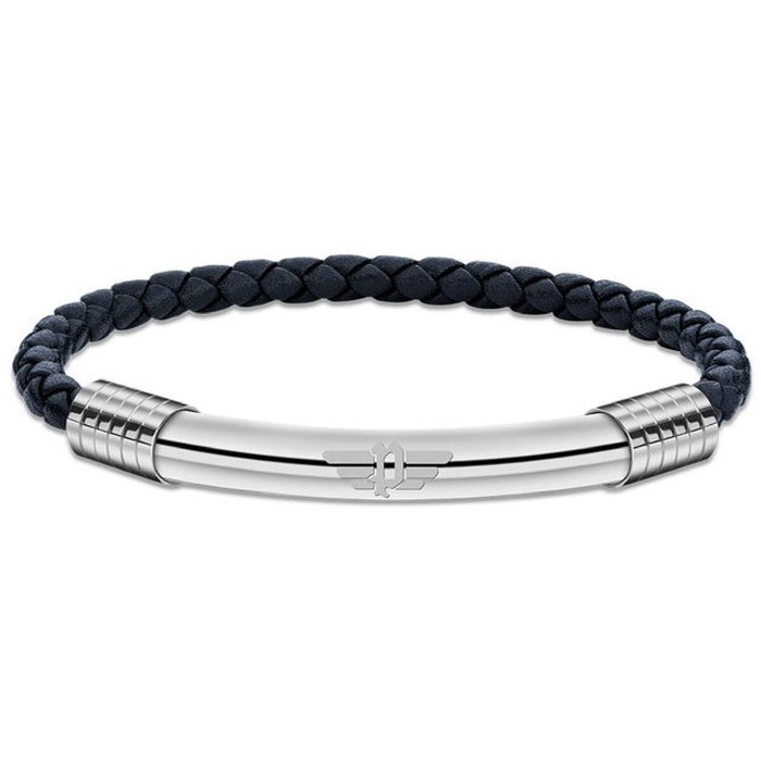 Police Gear Bracelet en cuir bleu 19cm Police Gear Bracelet en cuir bleu 19cm