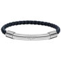 Police Gear Bracelet en cuir bleu 19cm