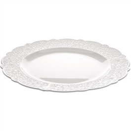 Alessi MW01/21 Collection Dressed Plat Plat en Porcelaine - Design Marcel Wanders - Service de Table Élégant et Discret
