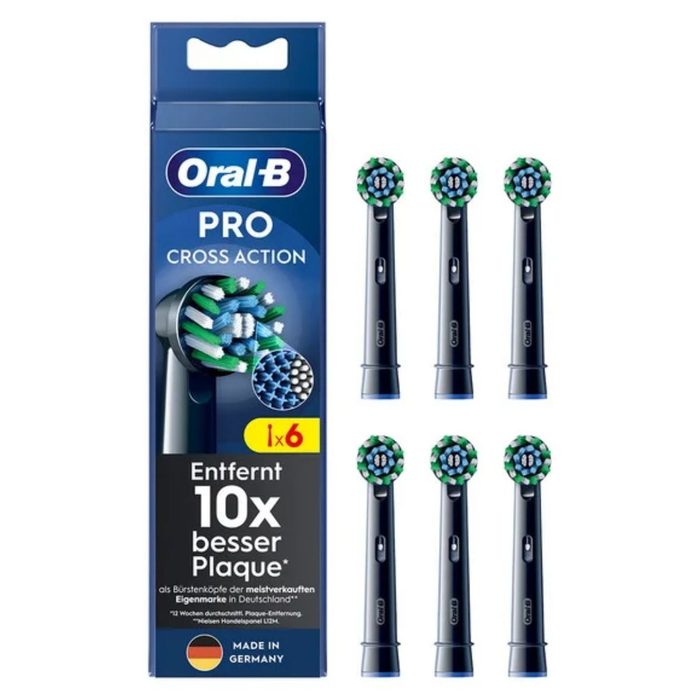 Oral-B Têtes de Brosse à Dents Sonic 6x Cross - Pack de 6, Noir - Réf. 860229 Oral-B Têtes de Brosse à Dents Sonic 6x Cross - Pack de 6, Noir - Réf. 860229