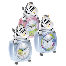 Mebus Réveil pour enfants motif Zebra, couleurs assorties