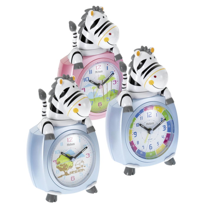 Mebus Réveil pour enfants motif Zebra, couleurs assorties Mebus Réveil pour enfants motif Zebra, couleurs assorties
