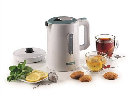 Ariete 2846/01 - Bouilloire électrique 1,7 L Blanche 'Breakfast' avec base 360°, filtre anti-calcaire, arrêt automatique et indicateur de niveau