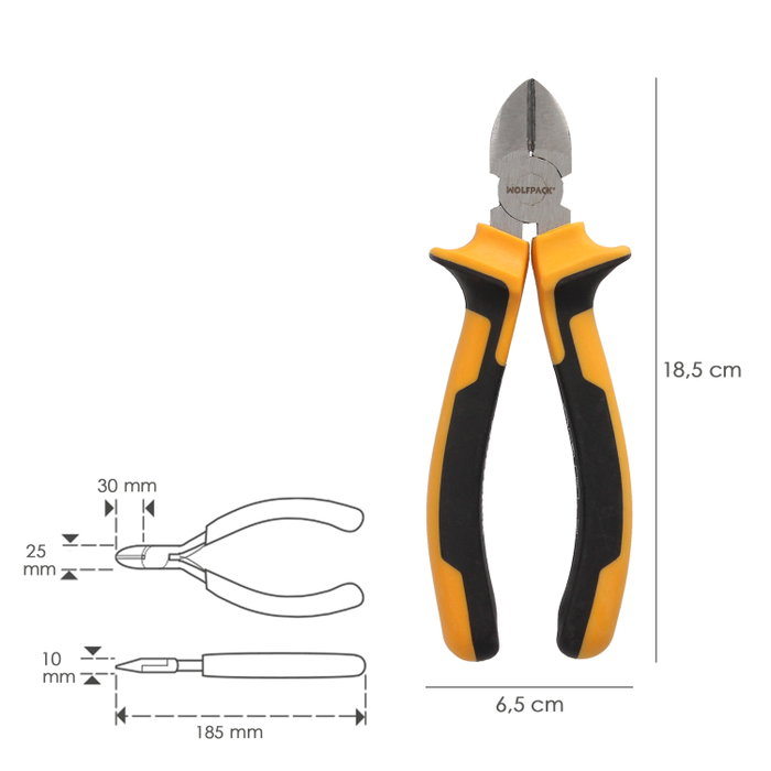 WOLFPACK LINEA PROFESIONAL Alicates de corte diagonal 175mm