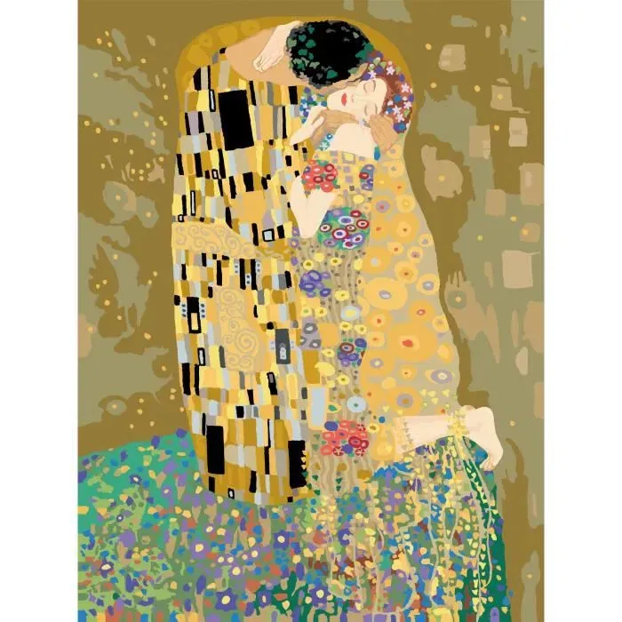 Ravensburger Peinture par numéros, CreArt grand format 30x40 cm, The Kiss de Klimt, Kit créatif adulte, Ref. 23648