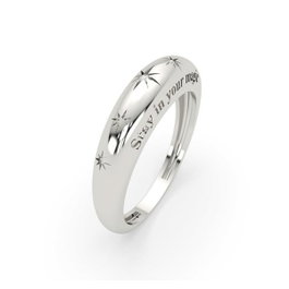 Secrecy Bague T-16 STAY IN YOUR MAGIC en argent de loi recyclé, Gris