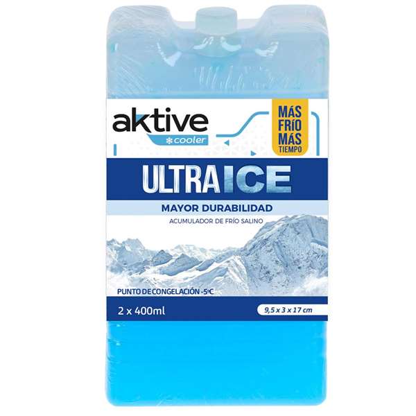 Color Baby Aktive Cooler Pack de 2 accumulateurs de froid salin 400 ml, 9.5x17 cm pour glacière