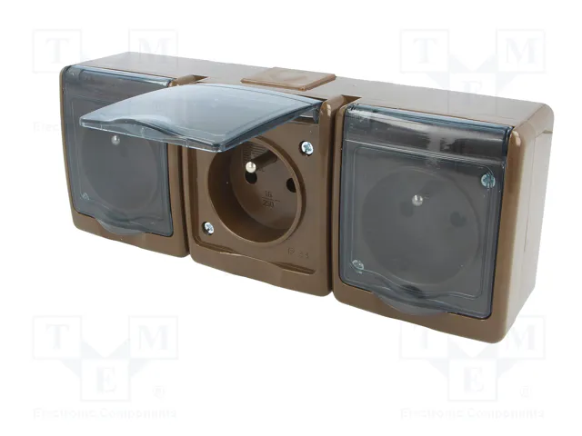 PAWBOL Socle d'alimentation AC 2P+PE marron