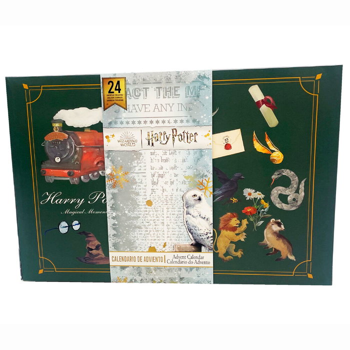CYP BRANDS Calendrier de l'Avent Harry Potter - 45 x 30 cm - avec Autocollants, Tampons, Bracelet, Puzzle et Peintures - Boîte Décors