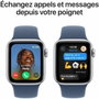 Apple Watch SE GPS 40mm Argent Aluminium Bracelet Denim Sport S/M