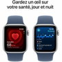 Apple Watch SE GPS 40mm Argent Aluminium Bracelet Denim Sport S/M