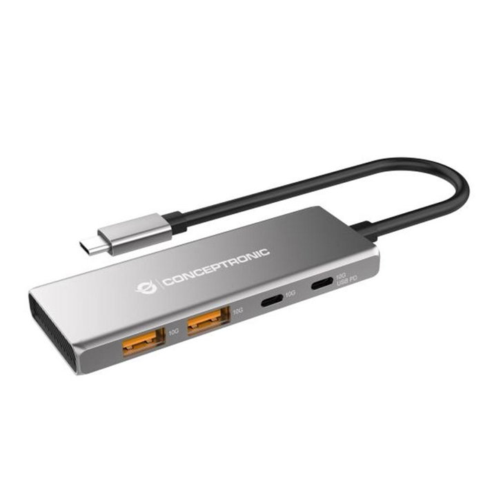 Conceptronic HUBBIES15G Hub USB 3.2 Gen 2 4 ports USB-C/A noir aluminium Conceptronic HUBBIES15G Hub USB 3.2 Gen 2 4 ports USB-C/A noir aluminium
