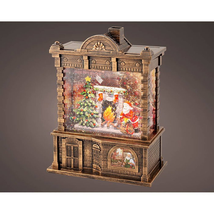 Lumineo Lanterne à eau Santa Claus avec musique LED 16,5 x 9,5 x 21,7 cm