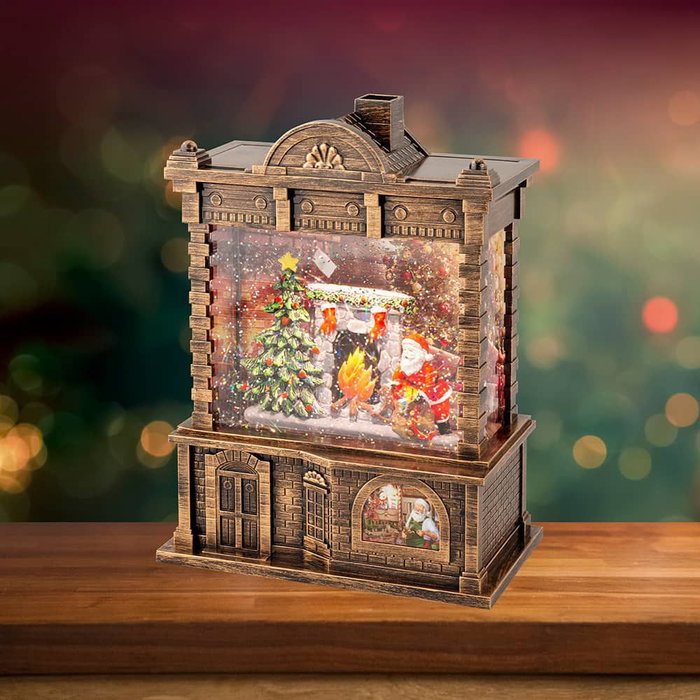 Lumineo Lanterne à eau Santa Claus avec musique LED 16,5 x 9,5 x 21,7 cm