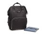 KioKids Sac à langer maternité noir - Sac à dos, sac bandoulière avec compartiment isotherme, changeur et nombreux rangements